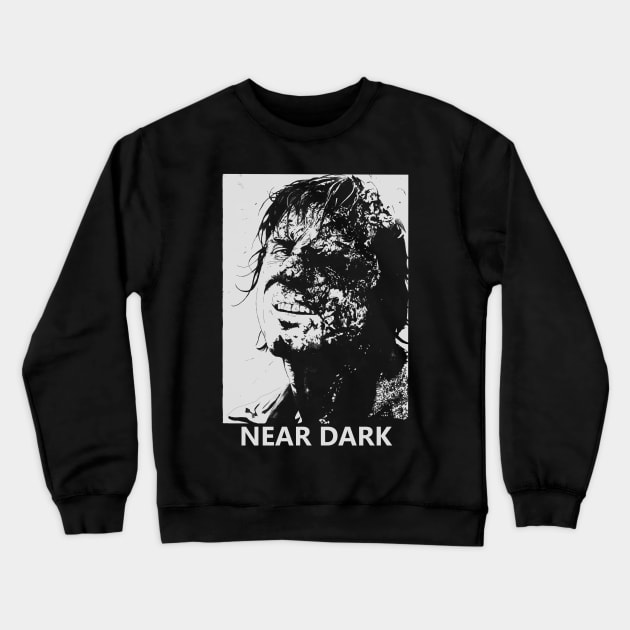 Near Dark b/w Crewneck Sweatshirt by CoreyRanson